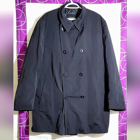 Bugatti Black Trench Coat - Size 44R - Picture 1 of 16